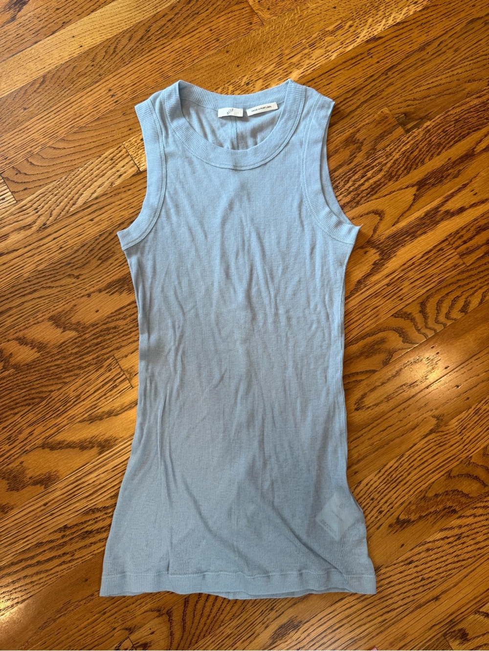BITE Studios Light Blue Ribbed Cotton Long Tank Top Size XL